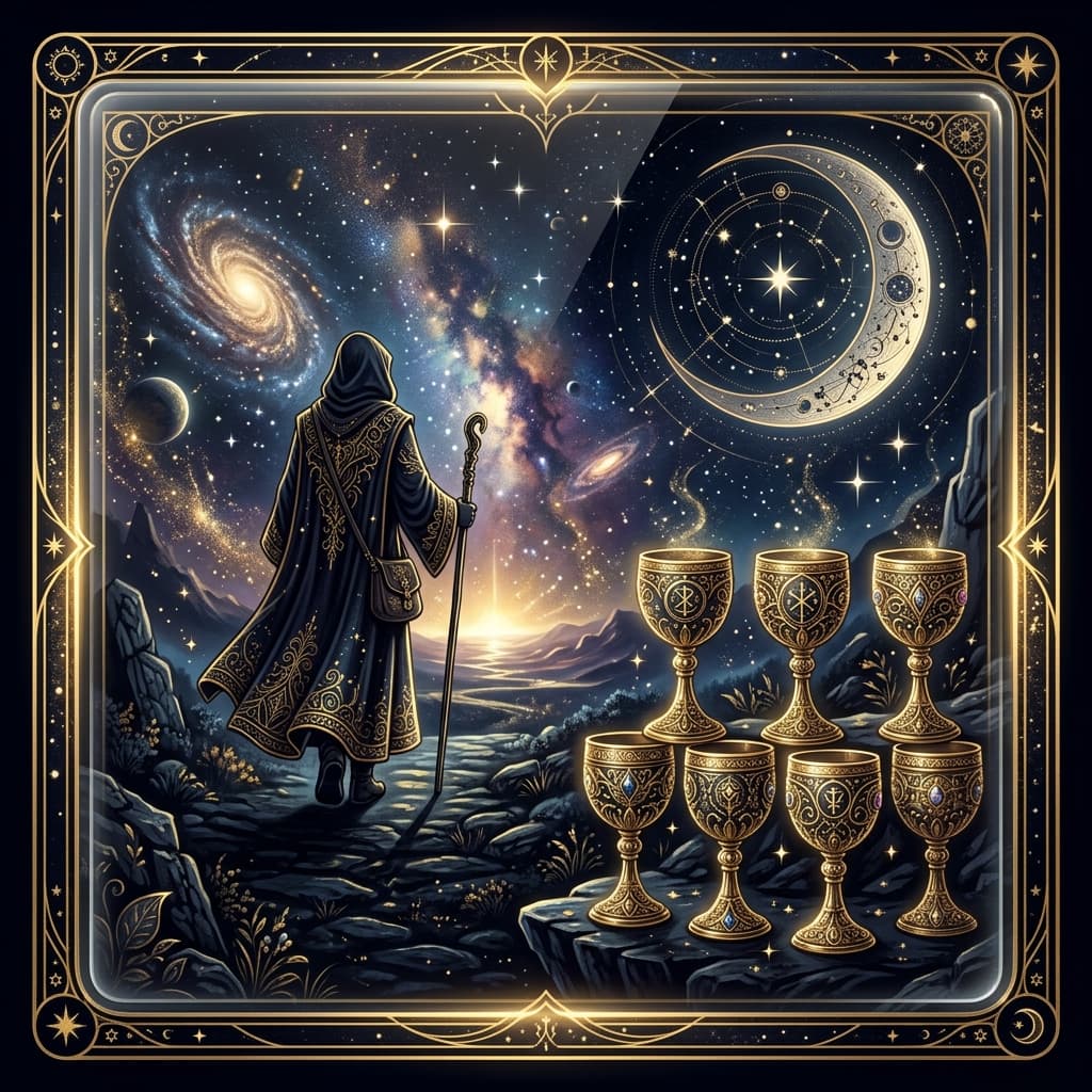 Kupa Sekizlisi Tarot Kartı