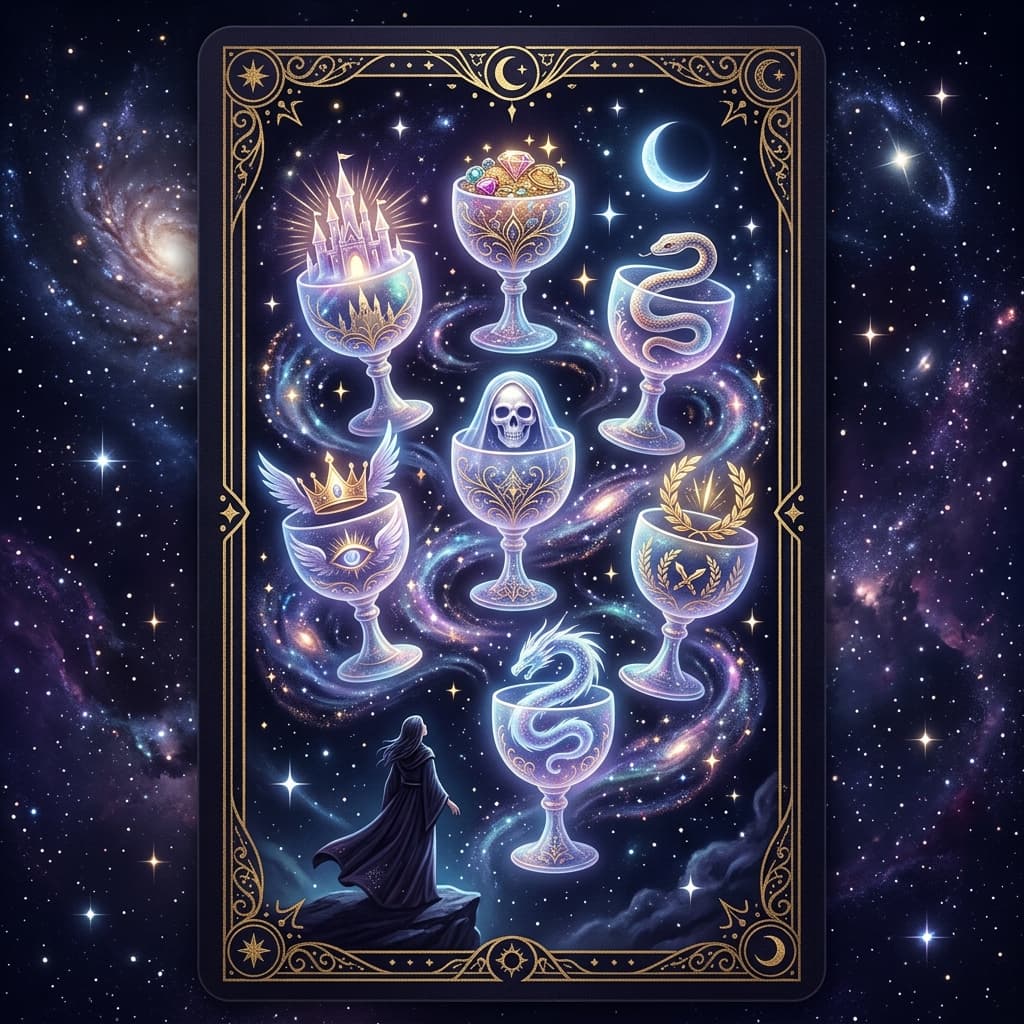 Kupa Yedilisi Tarot Kartı